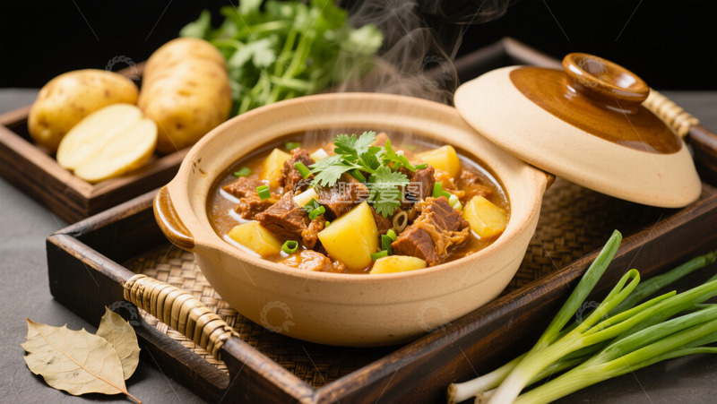 高清大图下载【趣麦麦图】土豆炖牛腩摄影图