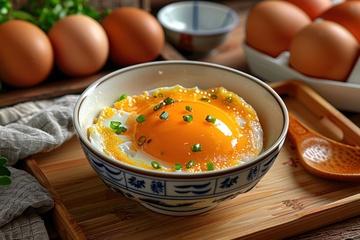 一碗煎鸡蛋美食