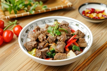 一碗炒牛肉粒