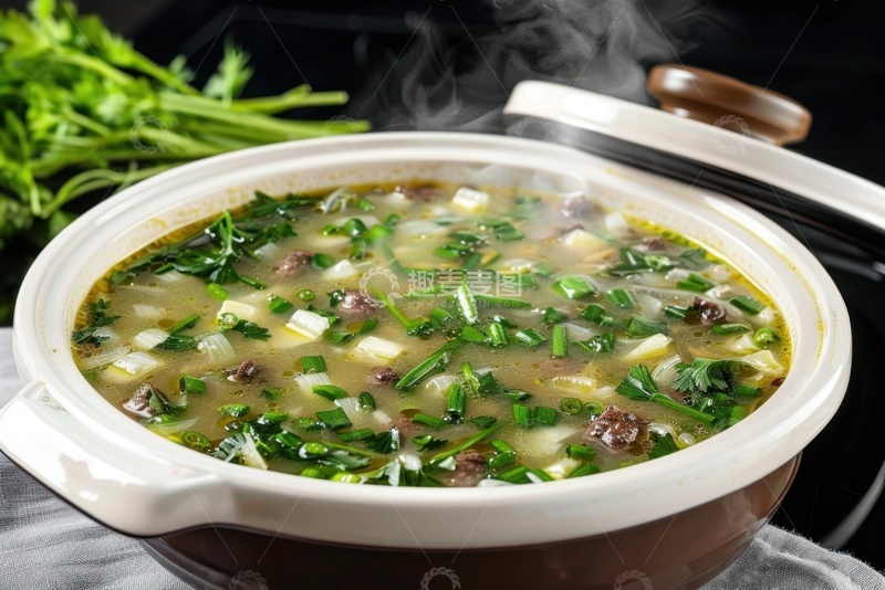 高清大图下载【趣麦麦图】一碗羊肉葱花汤