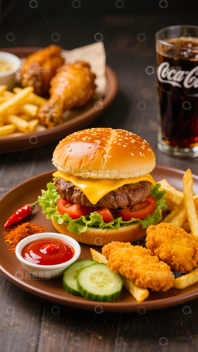 高清大图下载【趣麦麦图】西餐美食汉堡薯条摄影图6