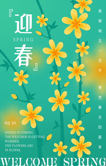 迎春花花卉海报