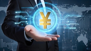 特写手掌掌握圆形交互界面