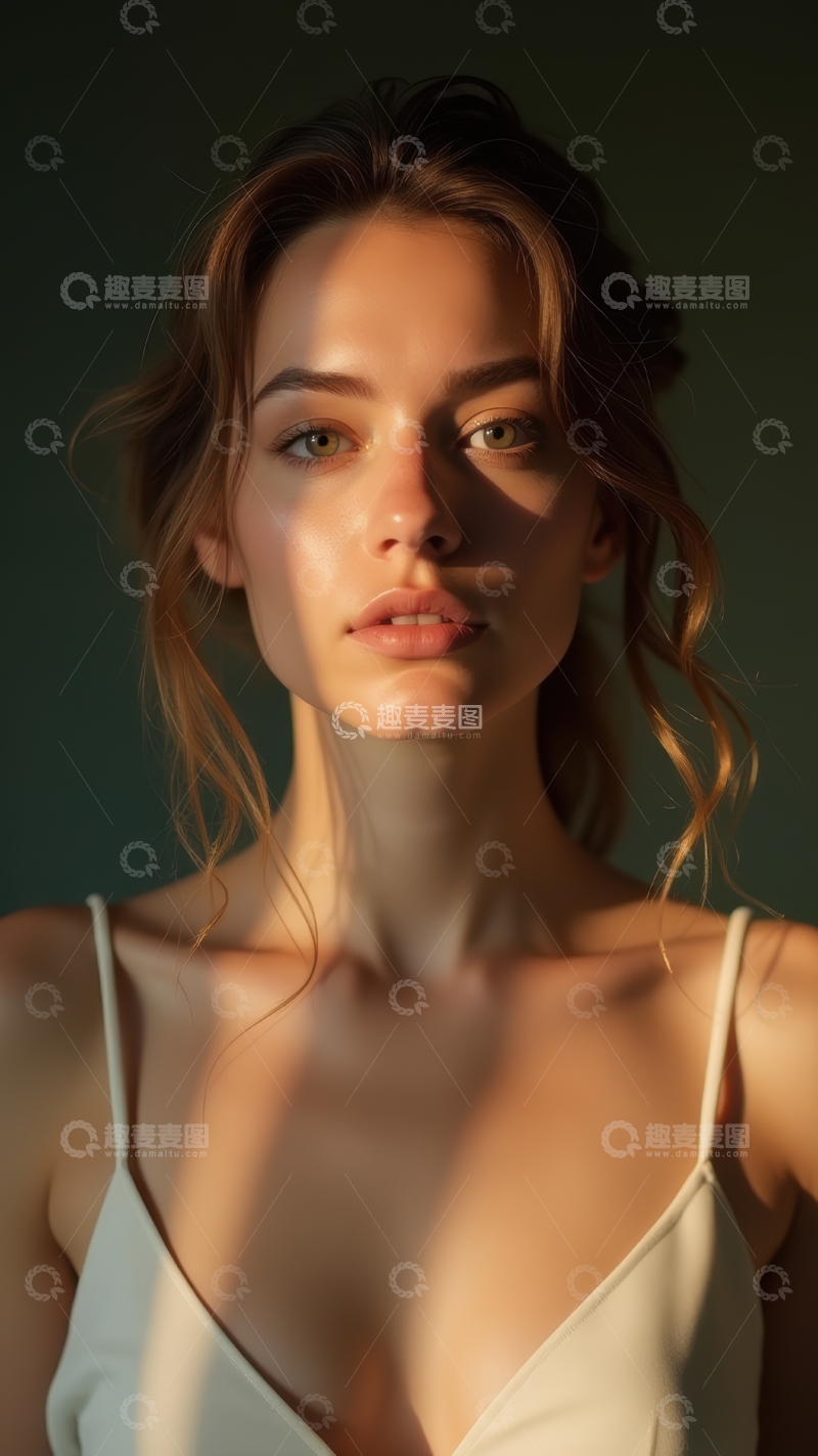 高清大图下载【趣麦麦图】光影交错间女性的沉静之美