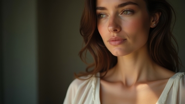 暖光勾勒，呈现女性柔美神态