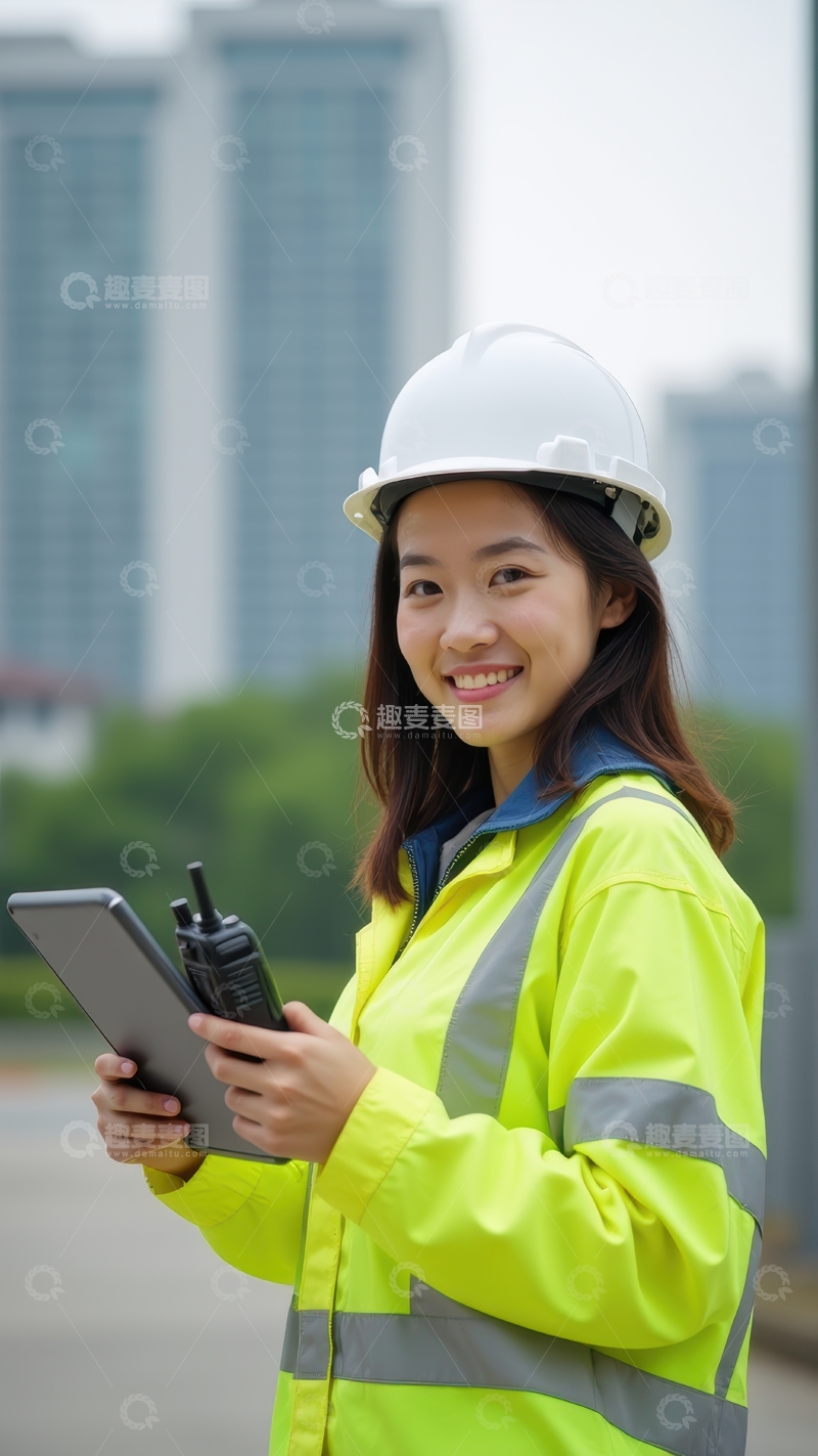 高清大图下载【趣麦麦图】黄工装白帽女士准备工作交流