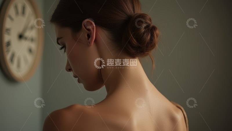 高清大图下载【趣麦麦图】盘发背影，尽显女性优雅韵味