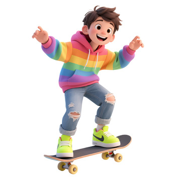 滑板少年的快乐时光