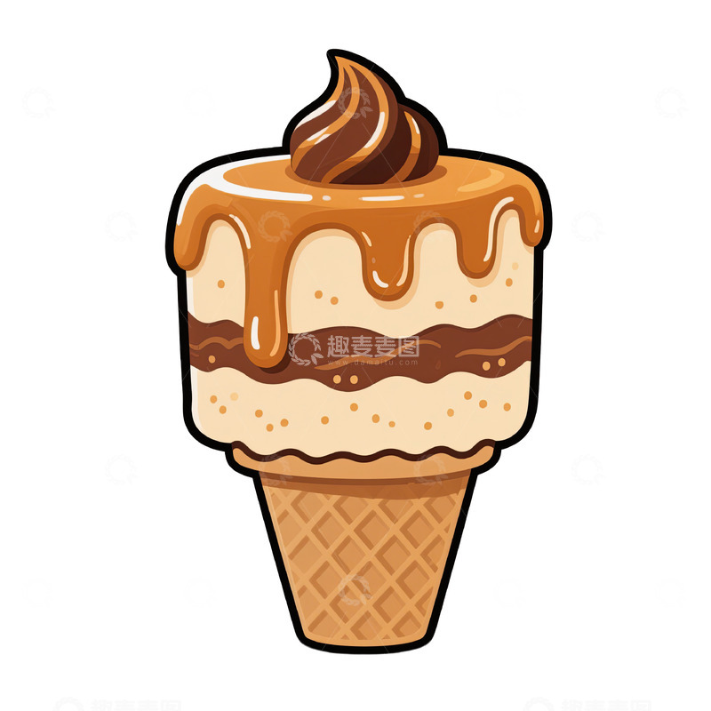 高清大图下载【趣麦麦图】香浓巧克力冰淇淋