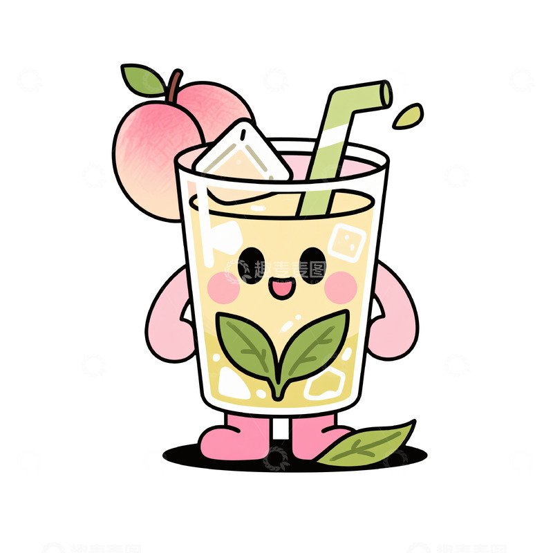高清大图下载【趣麦麦图】桃子冷饮果汁