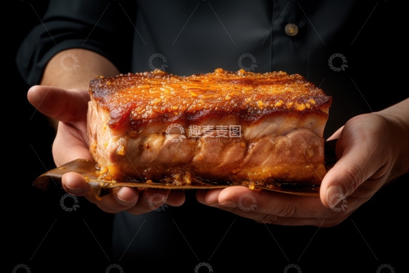 高清大图下载【趣麦麦图】厨师端着卤肉