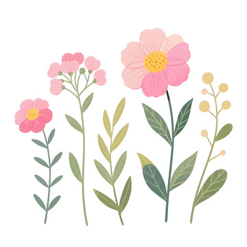 花草插画免扣素材8