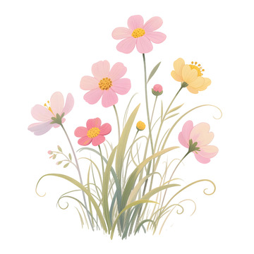 花草插画免扣素材3