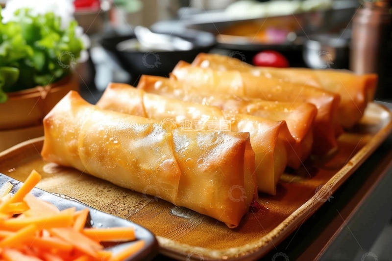 高清大图下载【趣麦麦图】一盘美味的春卷2