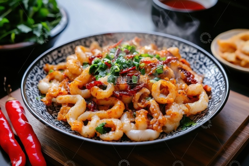 高清大图下载【趣麦麦图】一盘爆炒鱿鱼