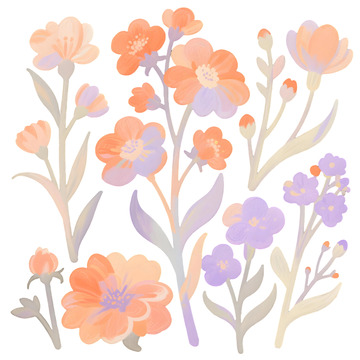 花草插画免扣素材9