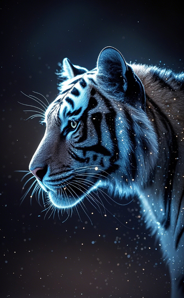 粒子组成的老虎