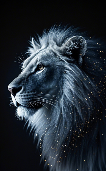 粒子组成的狮子