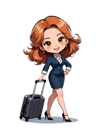 拉行李箱的时尚上班族女士性感美女