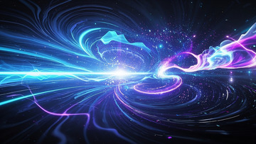 蓝色漩涡粒子特效