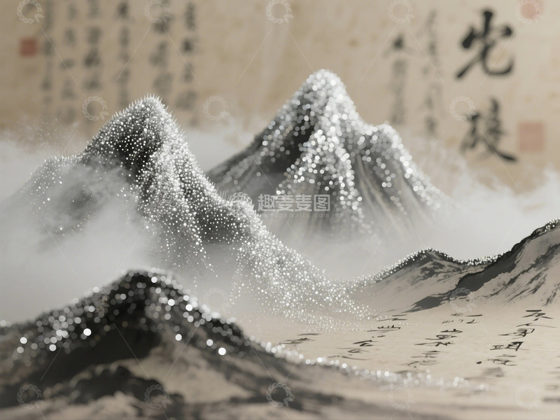 高清大图下载【趣麦麦图】银色山峰背景