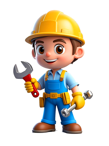 工程师可爱萌卡通劳动免扣元素