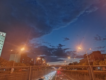 天空，云彩，夜景，城市，夕阳，灯光，夜晚