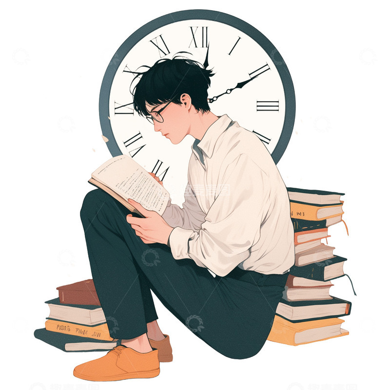 高清大图下载【趣麦麦图】高考学生学习免抠元素