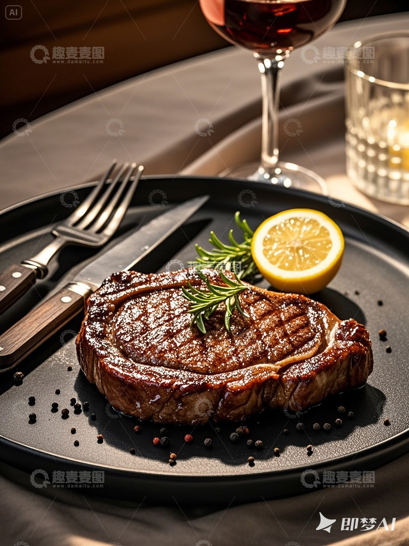 高清大图下载【趣麦麦图】西餐牛排意面美食杂志摄影图1