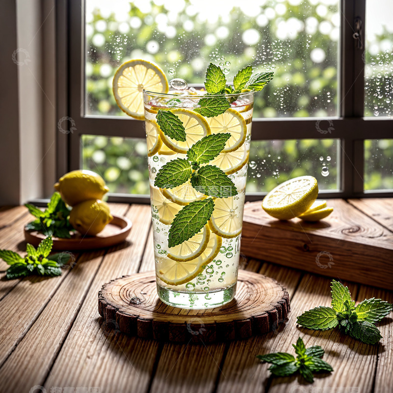 高清大图下载【趣麦麦图】晨光下的柠檬水2