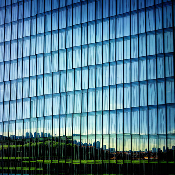 城市 玻璃 远山 梯田 反射 建筑4