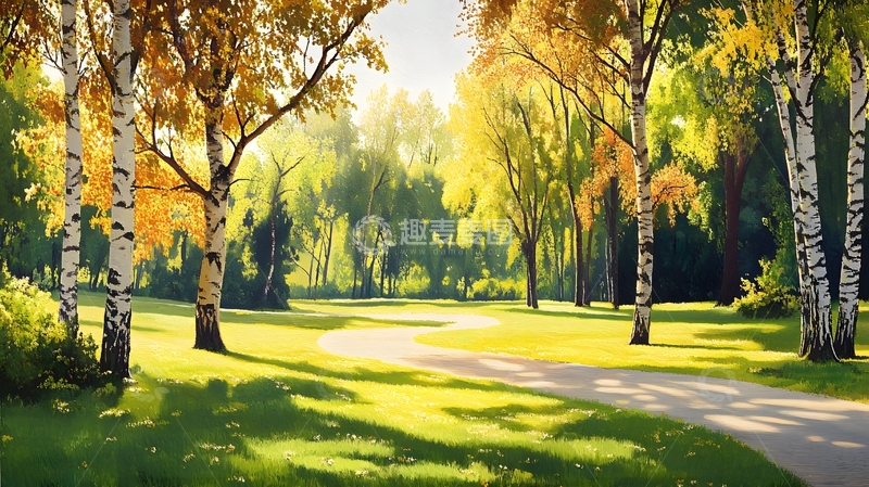 高清大图下载【趣麦麦图】秋日里的公园小路3