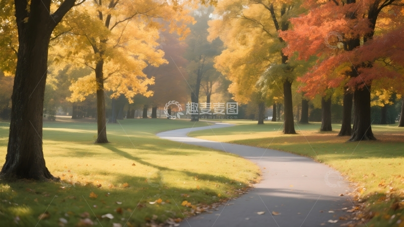 高清大图下载【趣麦麦图】秋日里的公园小路8