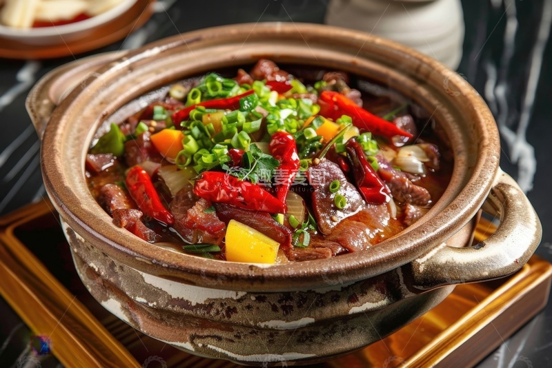 高清大图下载【趣麦麦图】一砂锅牛肉煲美食