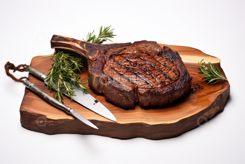 高清大图下载【趣麦麦图】案板上放置的牛排