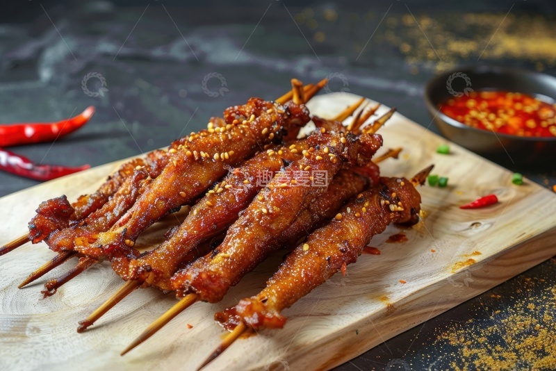 高清大图下载【趣麦麦图】一盘烤鸡脖美食