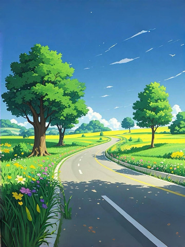 晴天的野外小路