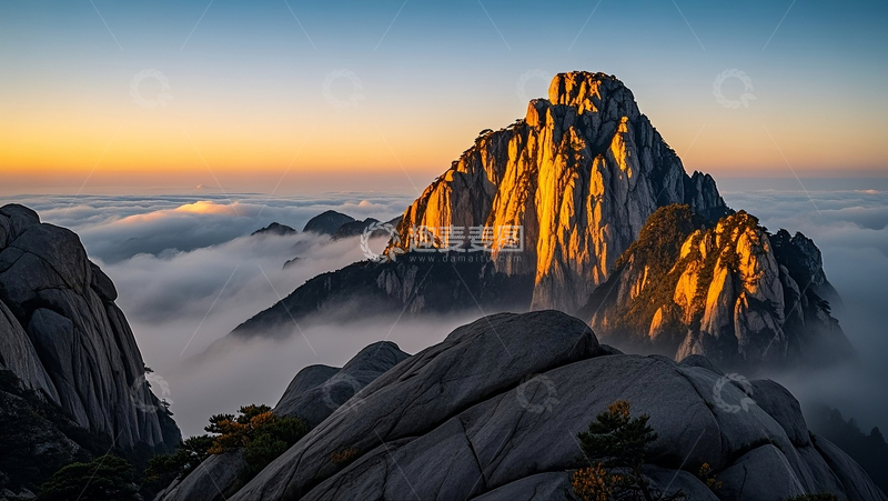 高清大图下载【趣麦麦图】黄山日出6