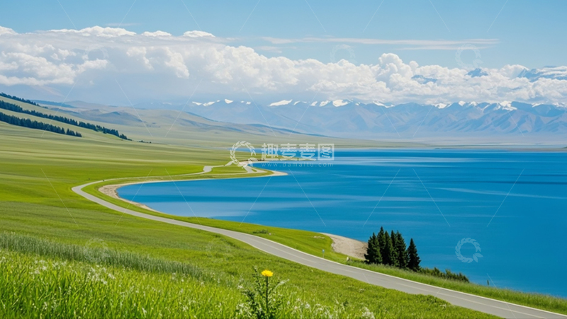 高清大图下载【趣麦麦图】湖泊草地