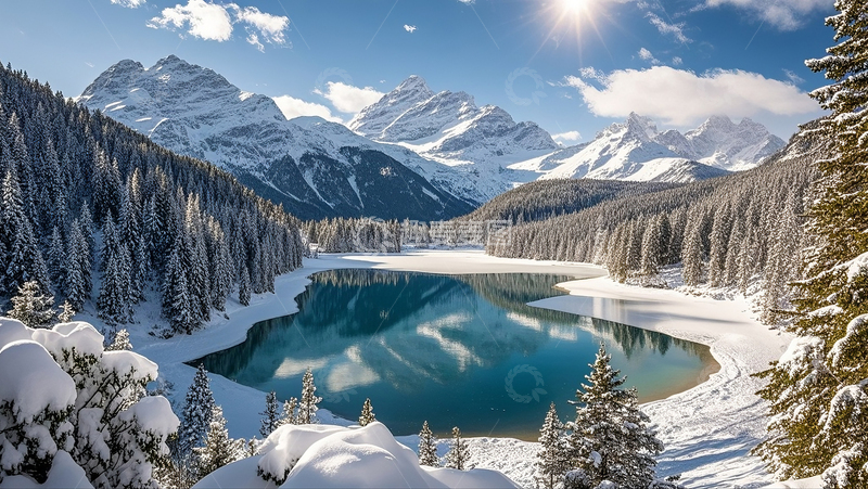 高清大图下载【趣麦麦图】雪山湖泊18