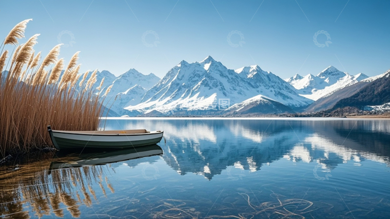 高清大图下载【趣麦麦图】雪山湖泊16