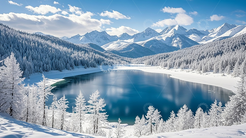 高清大图下载【趣麦麦图】雪山湖泊22