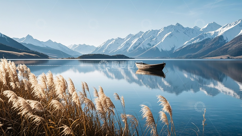 高清大图下载【趣麦麦图】雪山湖泊19