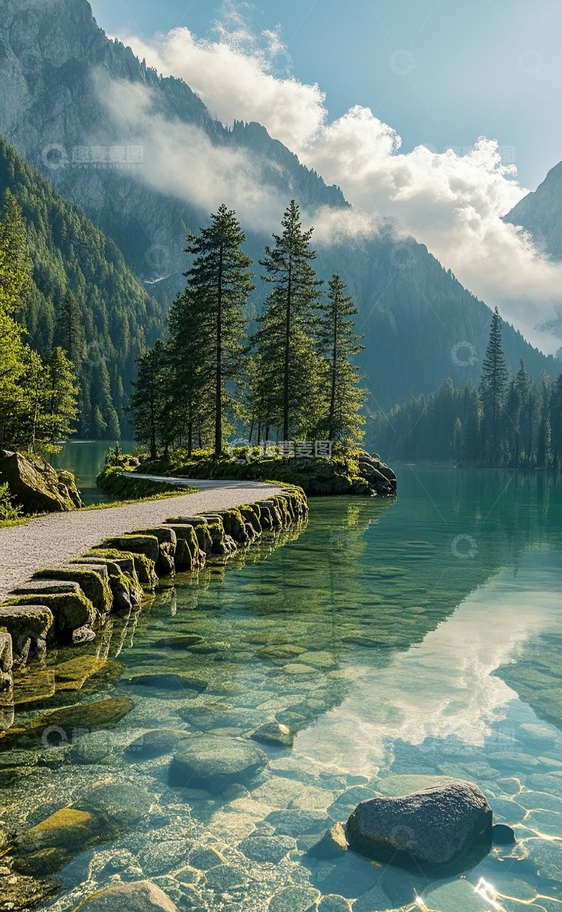 高清大图下载【趣麦麦图】山川云雾湖泊