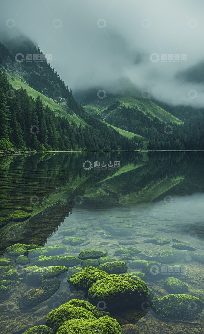 高清大图下载【趣麦麦图】云雾山川湖泊1