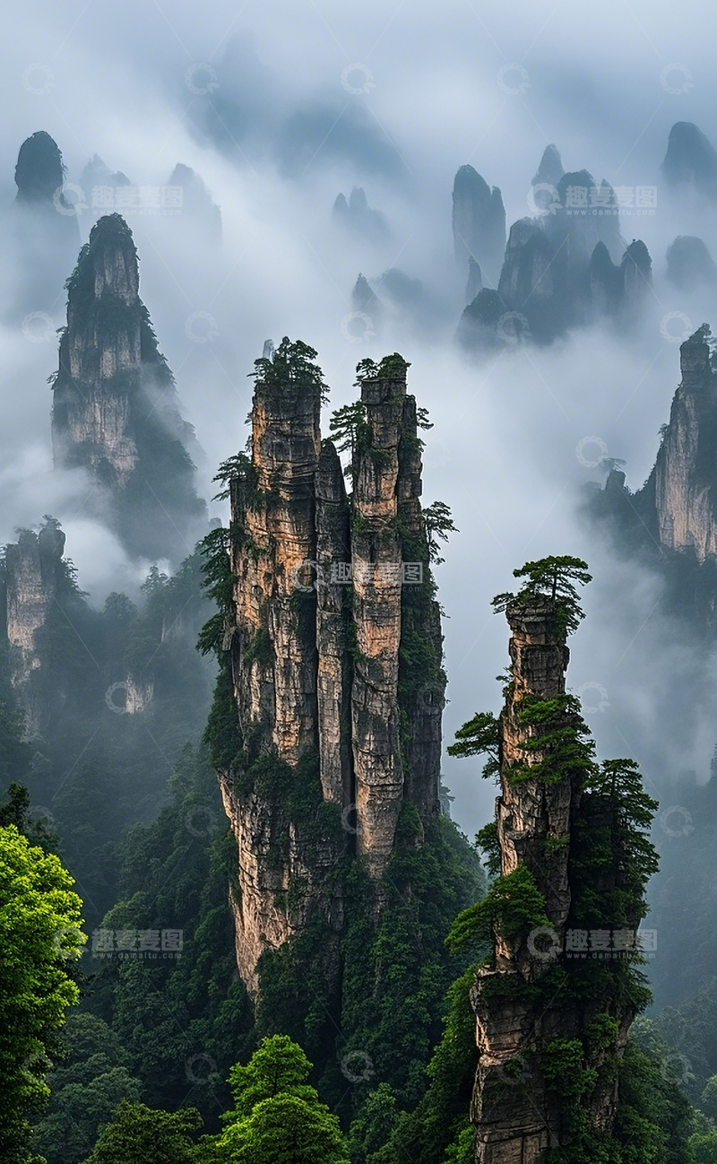 高清大图下载【趣麦麦图】张家界云海