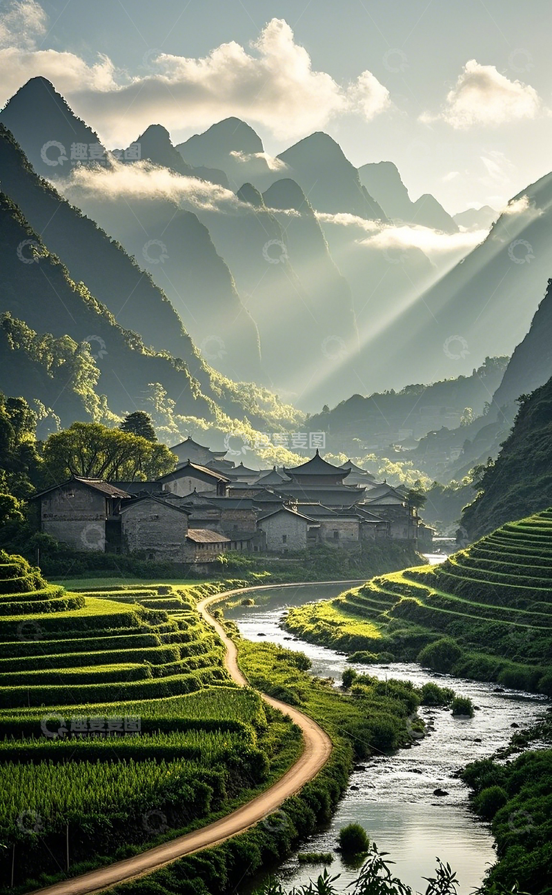 高清大图下载【趣麦麦图】梯田风光风光