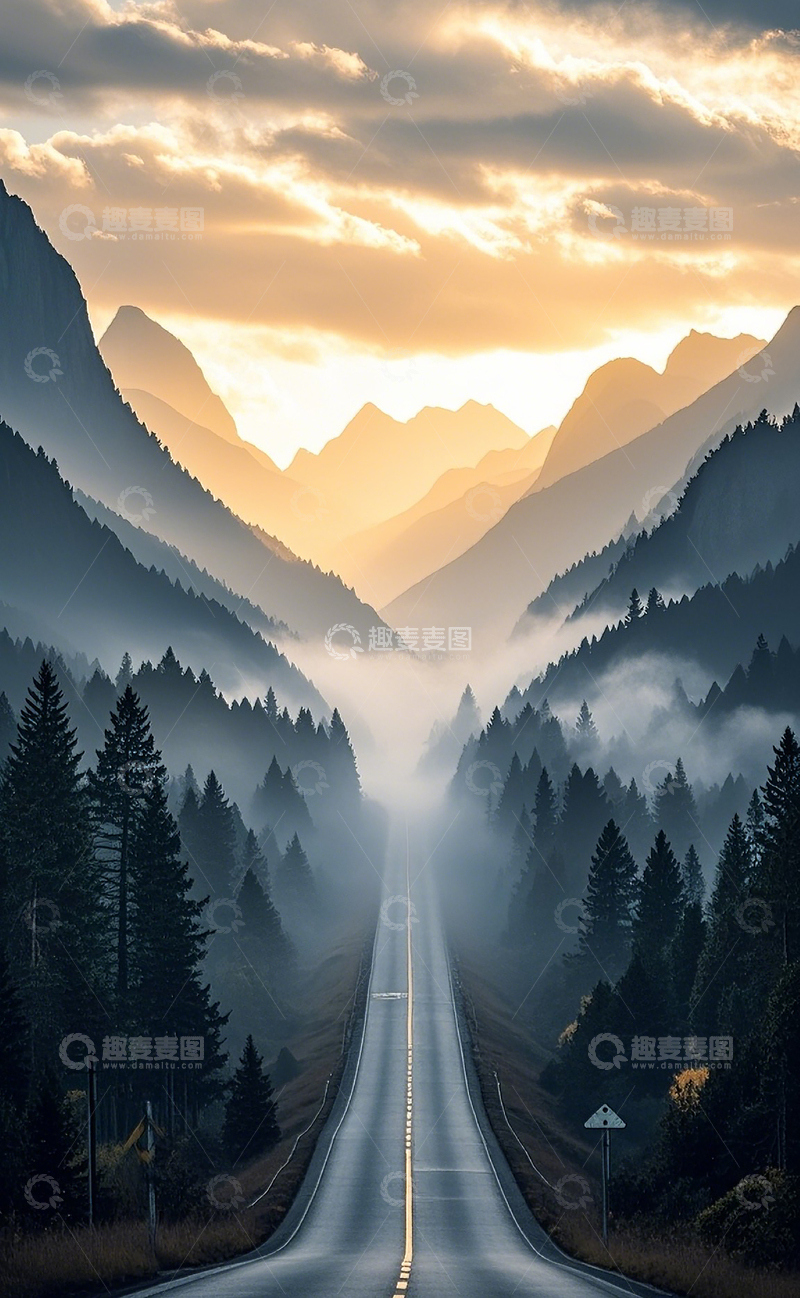 高清大图下载【趣麦麦图】一条公里通往山里