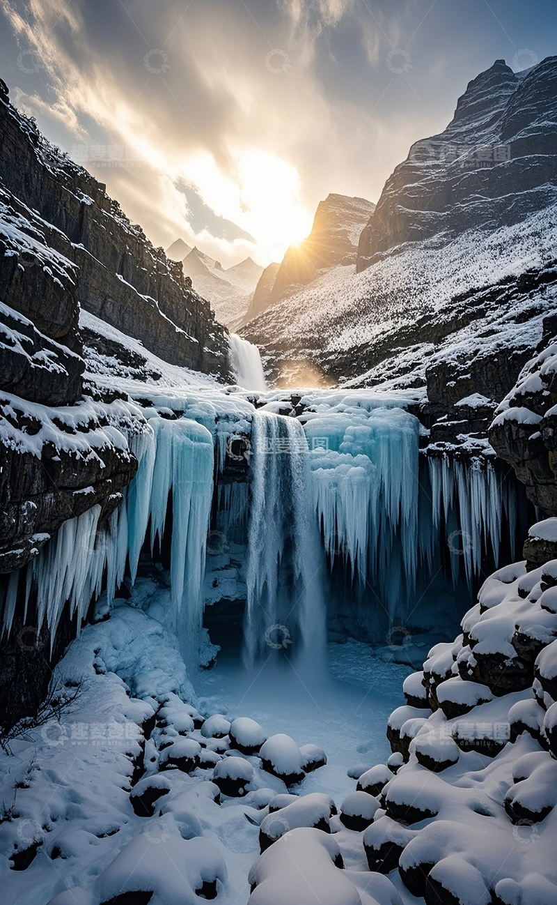 高清大图下载【趣麦麦图】冬日峡谷1
