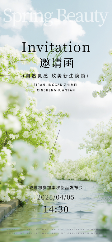 春日医美卡项储值邀请函活动海报2